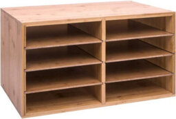 Hygrad Built to Survive Large Bamboo Desktop File Sorter A4 Document Desk Tidy Organiser 8 Compartments Filing Storage For Papers Stationery Magazines Fol - thumbnail 5