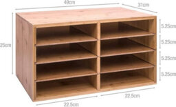 Hygrad Built to Survive Large Bamboo Desktop File Sorter A4 Document Desk Tidy Organiser 8 Compartments Filing Storage For Papers Stationery Magazines Fol - thumbnail 3