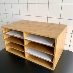 Hygrad Built to Survive Large Bamboo Desktop File Sorter A4 Document Desk Tidy Organiser 8 Compartments Filing Storage For Papers Stationery Magazines Fol - thumbnail 8