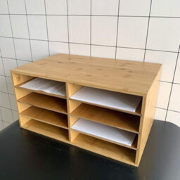 Hygrad Built to Survive Large Bamboo Desktop File Sorter A4 Document Desk Tidy Organiser 8 Compartments Filing Storage For Papers Stationery Magazines Fol - thumbnail 9