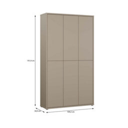 Furniture To Go Alice Springs Tall Shoe Cabinet With 6 Doors Push-To-Open In Taupe - thumbnail 9