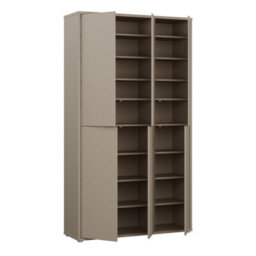 Furniture To Go Alice Springs Tall Shoe Cabinet With 6 Doors Push-To-Open In Taupe - thumbnail 5