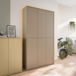 Furniture To Go Alice Springs Tall Shoe Cabinet With 6 Doors Push-To-Open In Taupe - thumbnail 7