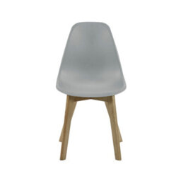 Oakham Alderley Premium Grey Plastic Dining Chairs With Wooden Legs - Set Of 2 - thumbnail 3