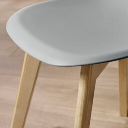 Oakham Alderley Premium Grey Plastic Dining Chairs With Wooden Legs - Set Of 2 - thumbnail 6