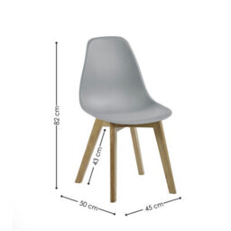 Oakham Alderley Premium Grey Plastic Dining Chairs With Wooden Legs - Set Of 2 - thumbnail 7