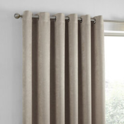 Fusion Strata Natural Triple-Woven Dimout Eyelet Curtains - thumbnail 3