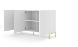 Arte Wave Sideboard Cabinet 150Cm - Elegant White Storage With Gold Accents - thumbnail 2