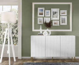 Arte Wave Sideboard Cabinet 150Cm - Elegant White Storage With Gold Accents - thumbnail 3