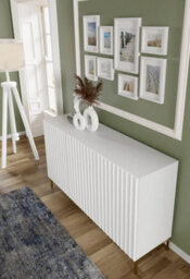 Arte Wave Sideboard Cabinet 150Cm - Elegant White Storage With Gold Accents - thumbnail 4