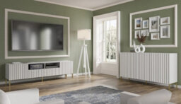 Arte Wave Sideboard Cabinet 150Cm - Elegant White Storage With Gold Accents - thumbnail 5