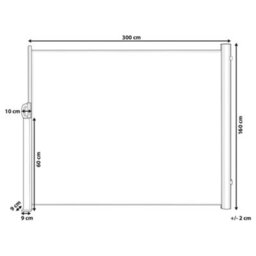 Beliani Side Awning Dorio 305 Cm 160 Cm Graphite Grey - thumbnail 3