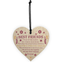 Red Ocean Thank You Best Friend Plaque Wooden Hanging Heart Friendship Gift For Women - thumbnail 5