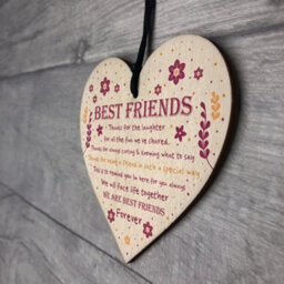 Red Ocean Thank You Best Friend Plaque Wooden Hanging Heart Friendship Gift For Women - thumbnail 7
