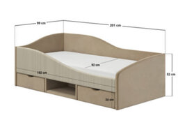 Flair Aubrey Beige Velvet Storage Low Sleeper Bed With Beige Cord - thumbnail 8