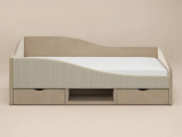 Flair Aubrey Beige Velvet Storage Low Sleeper Bed With Beige Cord - thumbnail 5