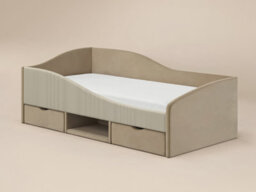 Flair Aubrey Beige Velvet Storage Low Sleeper Bed With Beige Cord - thumbnail 4