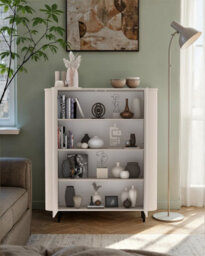 FurniComp LTD Furnicomp Palermo 130Cm 2 Door Curved Highboard/tall Sideboard - Cashmere - thumbnail 4