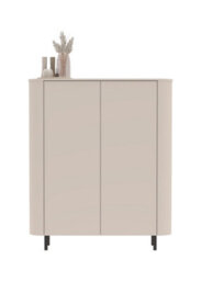 FurniComp LTD Furnicomp Palermo 130Cm 2 Door Curved Highboard/tall Sideboard - Cashmere - thumbnail 6
