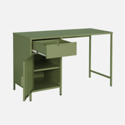 Sweeek - Laminated Steel Children's Desk 1 Drawer Khaki Green 120X50X75 Cm - Soho - thumbnail 3