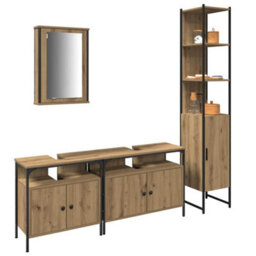 Berkfield 4-Piece Bathroom Furniture Set In Artisan Oak, Engineered Wood - thumbnail 3