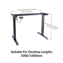 Domli Electric Adjustable Black Standing Desk Frame - Heavy Duty Steel Stand Up Computer Desk - Ergonomic Sit Stand Desk - thumbnail 4
