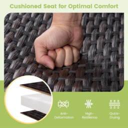 Gainoom Outdoor Glider Bench 2-Person Rattan Rocking Chair Garden Loveseat - thumbnail 7