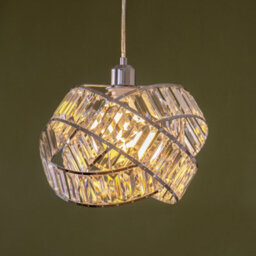 Fabfinds Modern 3 Tier Interlocking Lamp Shade Acylic Crystal 31Cm - thumbnail 2