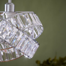 Fabfinds Modern 3 Tier Interlocking Lamp Shade Acylic Crystal 31Cm - thumbnail 3