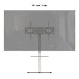 Avf Loft Freestanding Column Tv Stand With Swivel Mount & Glass Shelf For 32-70 Inch Tvs Up To 30Kg - White & Clear Glass - thumbnail 6