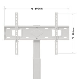 Avf Loft Freestanding Column Tv Stand With Swivel Mount & Glass Shelf For 32-70 Inch Tvs Up To 30Kg - White & Clear Glass - thumbnail 5