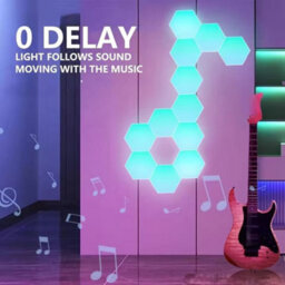 Rgb Hexagon Led Wall Light  Bluetooth Night Lamp For Bedroom And Gaming - thumbnail 3