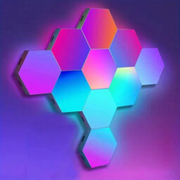 Rgb Hexagon Led Wall Light  Bluetooth Night Lamp For Bedroom And Gaming - thumbnail 1