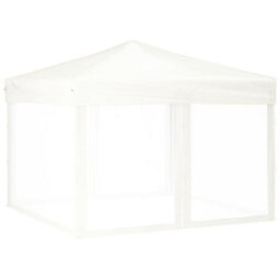 Walplus Folding Party Tent Garden Gazebo Canopy With Sidewalls White 3X3 M - thumbnail 2