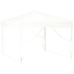 Walplus Folding Party Tent Garden Gazebo Canopy With Sidewalls White 3X3 M - thumbnail 3