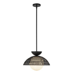 Luminosa Lighting Elstead Alora Mood Perth Dome Pendant Ceiling Light Contemporary Matt Black 1X E27 - thumbnail 4