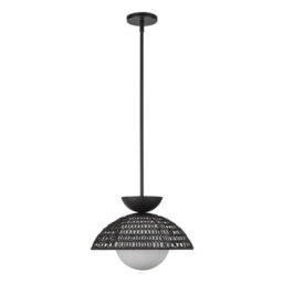 Luminosa Lighting Elstead Alora Mood Perth Dome Pendant Ceiling Light Contemporary Matt Black 1X E27 - thumbnail 5