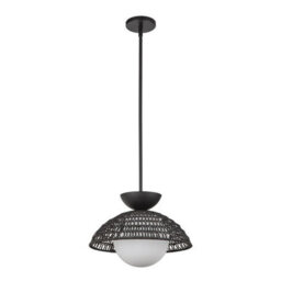 Luminosa Lighting Elstead Alora Mood Perth Dome Pendant Ceiling Light Contemporary Matt Black 1X E27 - thumbnail 2