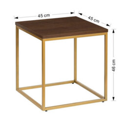 Aspect Furniture Regis Side Table,walnut Veneer/gold - thumbnail 5