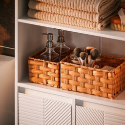 Sobuy Bzr155-W,tall Bathroom Storage Cabinet With Laundry Basket Slim Free Standing With Doors & Open Shelves,white - thumbnail 5