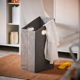 Sobuy Bzr155-W,tall Bathroom Storage Cabinet With Laundry Basket Slim Free Standing With Doors & Open Shelves,white - thumbnail 7