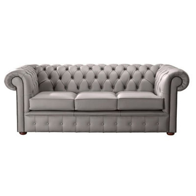 Chesterfield 3 Seater Shelly Rocking Leather Sofa Bespoke In Classic Style - image 1