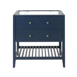 GoodHome Perma Satin Blue Freestanding Bathroom Vanity Unit (H) 806mm (W) 800mm - thumbnail 2