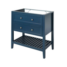GoodHome Perma Satin Blue Freestanding Bathroom Vanity Unit (H) 806mm (W) 800mm - thumbnail 1