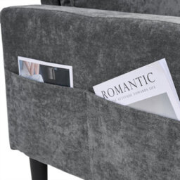 Abrihome L-Shaped Couch Sofa, Corner Sofa 3 Seater Sofa, Sectional Sofa Couches With Usb, Cup Holder, For Apartment Living Room, Grey - thumbnail 5