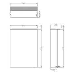 Plum&clay Carmie Led Illuminated Single Mirrored Wall Cabinet (H)715mm (W)500mm - thumbnail 2