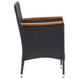 Walplus 5 Piece Garden Outdoor Dining Set Suitable For Backyard, Patio With Cushions Black - thumbnail 6