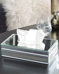 Beliani Tissue Box Charly Glass Silver - thumbnail 2