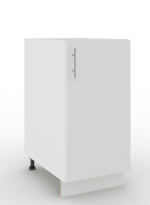 Jd Greta Adjustable Legs Kitchen Base Unit 400mm Storage Cabinet With Door Shelf 40Cm - White Matt - image 1