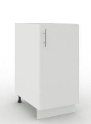 Jd Greta Adjustable Legs Kitchen Base Unit 400mm Storage Cabinet With Door Shelf 40Cm - White Matt - thumbnail 1